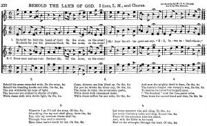 "Behold the Lamb of God" as sung by Mr. T.K. Collins and arranged by William Hauser.