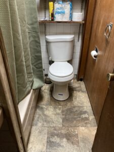 DR center restroom with no grab bars